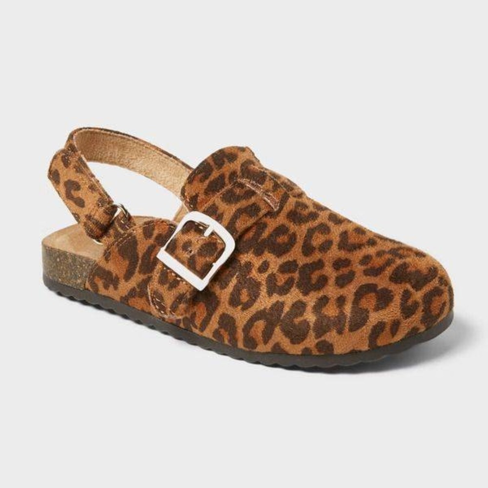 Cat & Jack Toddler Berlin Clogs Brown Leopard Spot Pattern Size 11T NWT